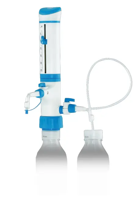 Bottle Top Dispenser with Dual Inlet Technology and Recirculating Valve, Volume Range 2.5mL - 30mL